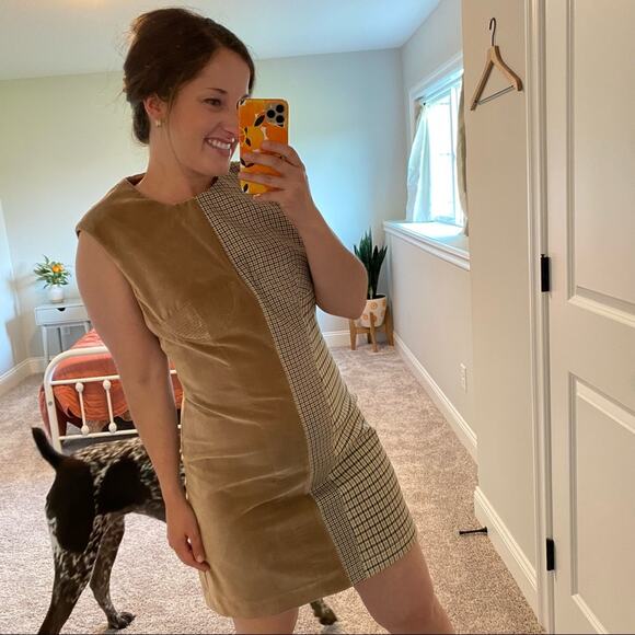 Stella McCartney Brown Plaid Velvet Bustier Mini Dress 42 Small - Picture 10 of 16